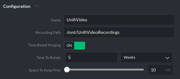 Unifi Video NFS